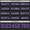 Custom Hockey Jersey – Triple Stripes Black Purple Gray Long Sleeve – personalization font options