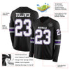 Custom Hockey Jersey – Triple Stripes Black White Purple Gray Long Sleeve – product details