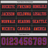 Custom Hockey Jersey – Triple Stripes Black Purple Orange Long Sleeve – personalization font options