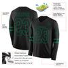 Custom Hockey Jersey – Triple Stripes Black Kelly Green Long Sleeve – product details