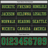 Custom Hockey Jersey – Triple Stripes Black Kelly Green Old Gold Long Sleeve – personalization font options