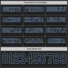 Custom Hockey Jersey – Triple Stripes Black Light Blue Long Sleeve – personalization font options