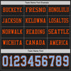 Custom Hockey Jersey – Triple Stripes Black Light Blue Orange Long Sleeve – personalization font options
