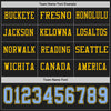 Custom Hockey Jersey – Triple Stripes Black Light Blue Yellow Long Sleeve – personalization font options