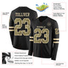 Custom Hockey Jersey – Triple Stripes Black Camo Cream Long Sleeve – product details