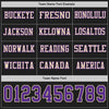 Custom Hockey Jersey – Triple Stripes Black Purple Cream Long Sleeve – personalization font options