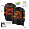 Custom Hockey Jersey – Triple Stripes Black Crimson Gold Long Sleeve – product details