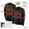 Custom Hockey Jersey – Triple Stripes Black Crimson Old Gold Long Sleeve – product details