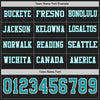 Custom Hockey Jersey – Triple Stripes Black Teal White Long Sleeve – personalization font options