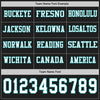 Custom Hockey Jersey – Triple Stripes Black White Teal Long Sleeve – personalization font options