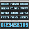 Custom Hockey Jersey – Triple Stripes Black Sky Blue White Long Sleeve – personalization font options