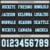 Custom Hockey Jersey – Triple Stripes Black White Sky Blue Long Sleeve – personalization font options