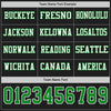 Custom Hockey Jersey – Triple Stripes Black Grass Green White Long Sleeve – personalization font options