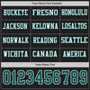 Custom Hockey Jersey – Triple Stripes Black Midnight Green White Long Sleeve – personalization font options