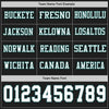 Custom Hockey Jersey – Triple Stripes Black White Gray Midnight Green Long Sleeve – personalization font options