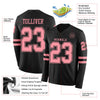 Custom Hockey Jersey – Triple Stripes Black Medium Pink Long Sleeve – product details
