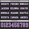 Custom Hockey Jersey – Triple Stripes Black Medium Purple White Long Sleeve – personalization font options