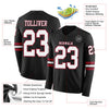 Custom Hockey Jersey – Triple Stripes Black White Cardinal Long Sleeve – product details