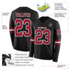 Custom Hockey Jersey – Triple Stripes Black Cardinal White Long Sleeve – product details