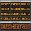 Custom Hockey Jersey – Triple Stripes Black Cardinal Gold Long Sleeve – personalization font options