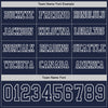 Custom Hockey Jersey – Triple Stripes Navy White Long Sleeve – personalization font options