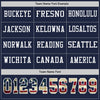 Custom Hockey Jersey – American Flag-Inspired Triple Stripes Vintage Navy White Long Sleeve – personalization font options