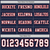 Custom Hockey Jersey – Triple Stripes Navy White Red Long Sleeve – personalization font options