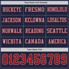 Custom Hockey Jersey – Triple Stripes Navy Red Gray Long Sleeve – personalization font options