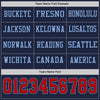 Custom Hockey Jersey – Triple Stripes Navy Red Light Blue Long Sleeve – personalization font options
