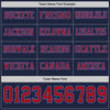 Custom Hockey Jersey – Triple Stripes Navy Red Powder Blue Long Sleeve – personalization font options