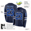Custom Hockey Jersey – Triple Stripes Navy Royal White Long Sleeve – product details