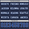 Custom Hockey Jersey – Triple Stripes Navy Royal White Long Sleeve – personalization font options