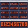 Custom Hockey Jersey – Triple Stripes Navy Orange Long Sleeve – personalization font options