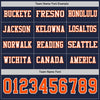Custom Hockey Jersey – Triple Stripes Navy Orange White Long Sleeve – personalization font options