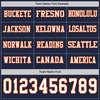 Custom Hockey Jersey – Triple Stripes Navy White Orange Long Sleeve – personalization font options