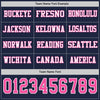 Custom Hockey Jersey – Triple Stripes Navy Pink White Long Sleeve – personalization font options