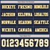 Custom Hockey Jersey – Triple Stripes Navy White Gold Long Sleeve – personalization font options