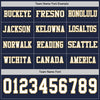 Custom Hockey Jersey – Triple Stripes Navy White Old Gold Long Sleeve – personalization font options