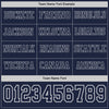 Custom Hockey Jersey – Triple Stripes Navy White Gray Long Sleeve – personalization font options
