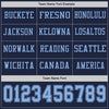 Custom Hockey Jersey – Triple Stripes Navy Light Blue Long Sleeve – personalization font options
