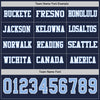 Custom Hockey Jersey – Triple Stripes Navy Light Blue White Long Sleeve – personalization font options