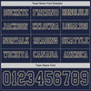 Custom Hockey Jersey – Triple Stripes Navy Cream Long Sleeve – personalization font options