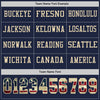 Custom Hockey Jersey – American Flag-Inspired Triple Stripes Vintage Navy Cream Crimson Long Sleeve – personalization font options