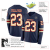 Custom Hockey Jersey – Triple Stripes Navy Cream Red Long Sleeve – product details