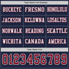 Custom Hockey Jersey – Triple Stripes Navy Crimson White Long Sleeve – personalization font options