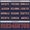 Custom Hockey Jersey – Triple Stripes Navy Crimson Cream Long Sleeve – personalization font options