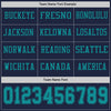 Custom Hockey Jersey – Triple Stripes Navy Teal Long Sleeve – personalization font options