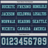Custom Hockey Jersey – Triple Stripes Navy Gray Teal Long Sleeve – personalization font options