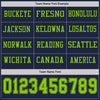 Custom Hockey Jersey – Triple Stripes Navy Neon Green Long Sleeve – personalization font options
