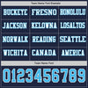 Custom Hockey Jersey – Triple Stripes Navy Sky Blue White Long Sleeve – personalization font options
